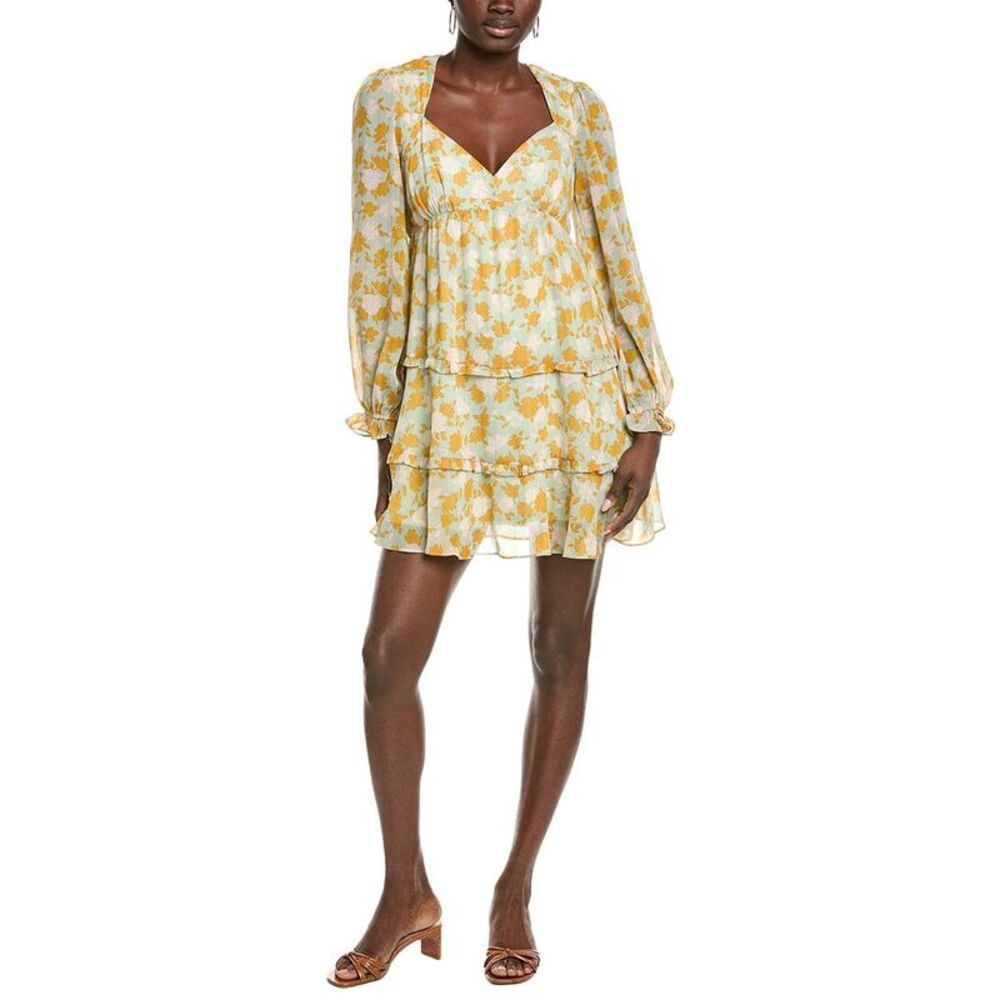 Marion Womens  Print Midi Dress, Yellow